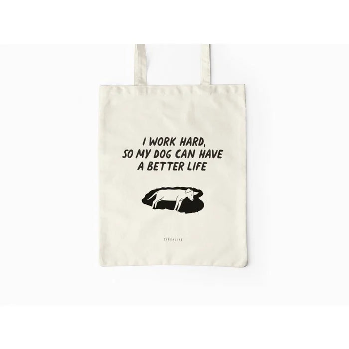 Typealive tote bag 'I work hard'