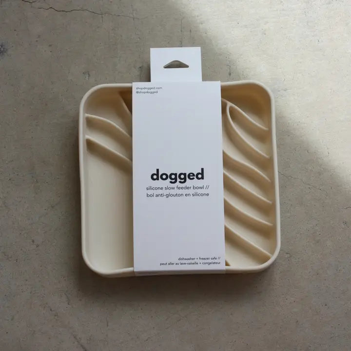 Dogged Buttercream slow feeder bowl Beach