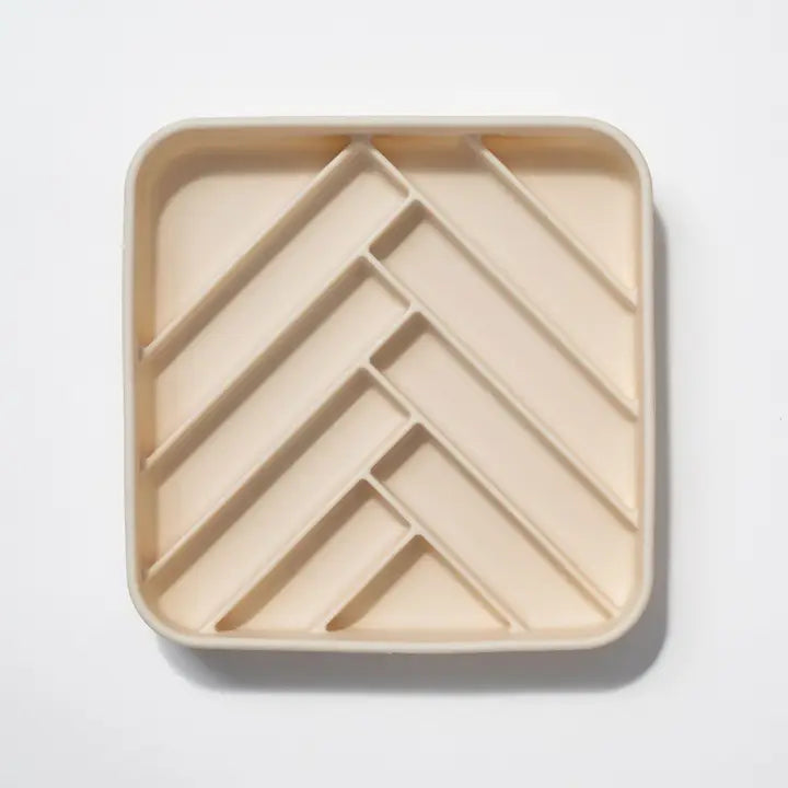 Dogged Buttercream slow feeder bowl Chevron