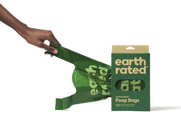 Earth Rated Poo Bags with Handle Odorless 120 Pieces