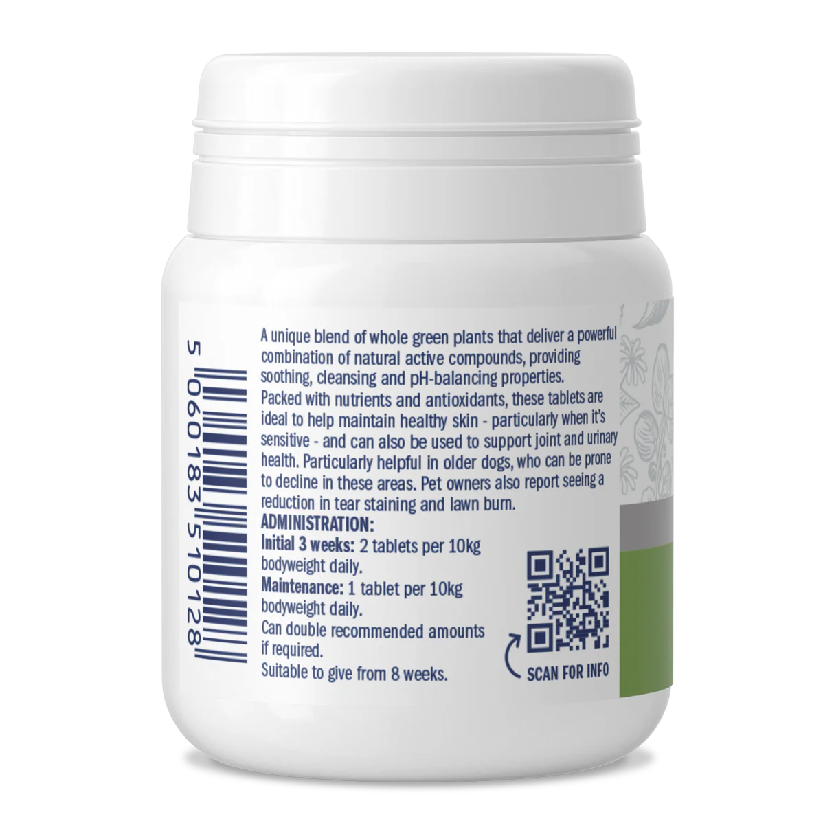 Dorwest Green Relief - ondersteuning voor de huid, bij allergien, urinewegen & nieren - 100 tabletten