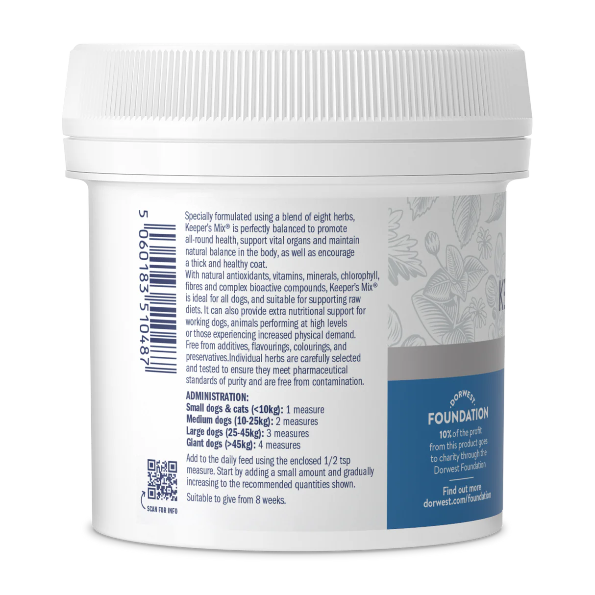 Dorwest Keepers Mix - allround supplement & aanvulling BARF dieet - 250gram