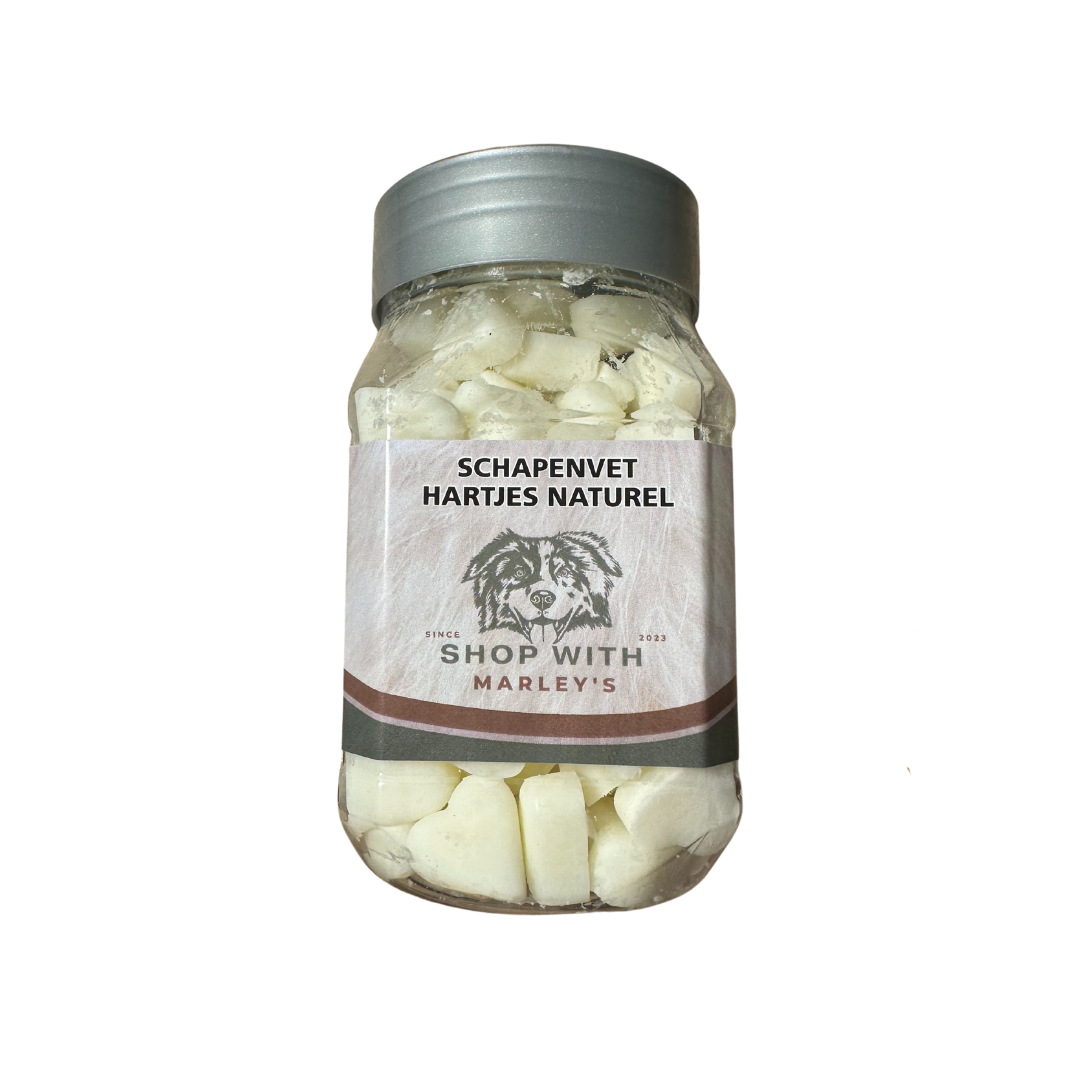 Shop with Marley's schapenvet hartjes naturel (220 gr)