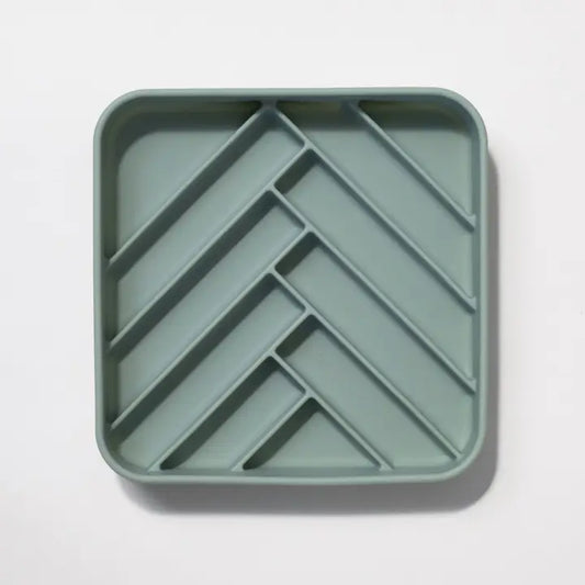 Dogged Seafoam slow feeder bowl Chevron