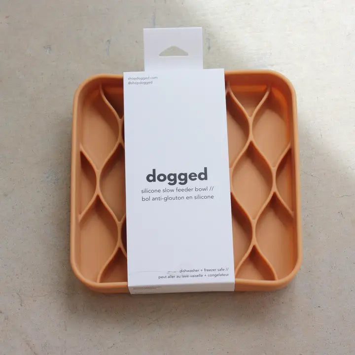 Dogged Nutmeg slow feeder bowl Argyle